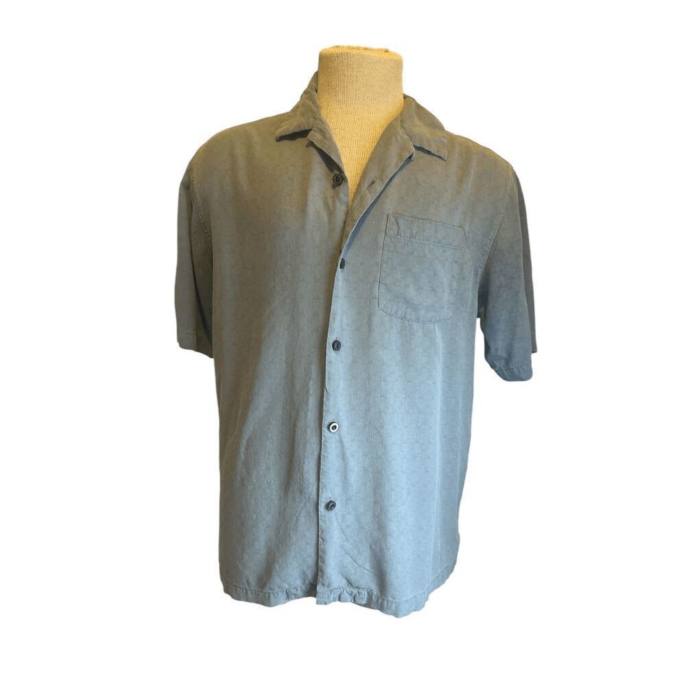 Tommy Bahama Men's Button Down Shirt Short Sleeves 100% Silk Sz M Original Fit